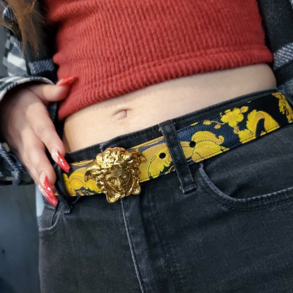 Versace La Medusa Leather Belt